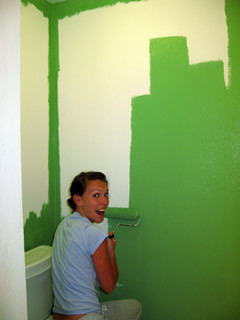 Our Green Corner in the Bathroom