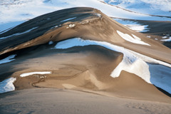 Looking down the ridge of the dunes