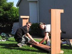 Lee and Jon Building the Garden
