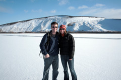 On the Frozen Lake in Front of the Dunes