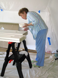 Grandma Painting Closet Doors