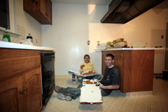Our first dinner in our new house!